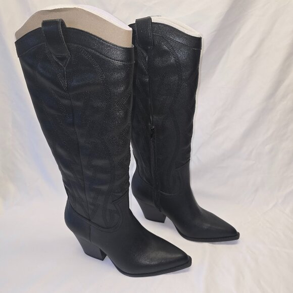Mix No. 6 Leeah Cowboy Boot in Black, Women's Size 7.5M, New in Box - Picture 1 of 9